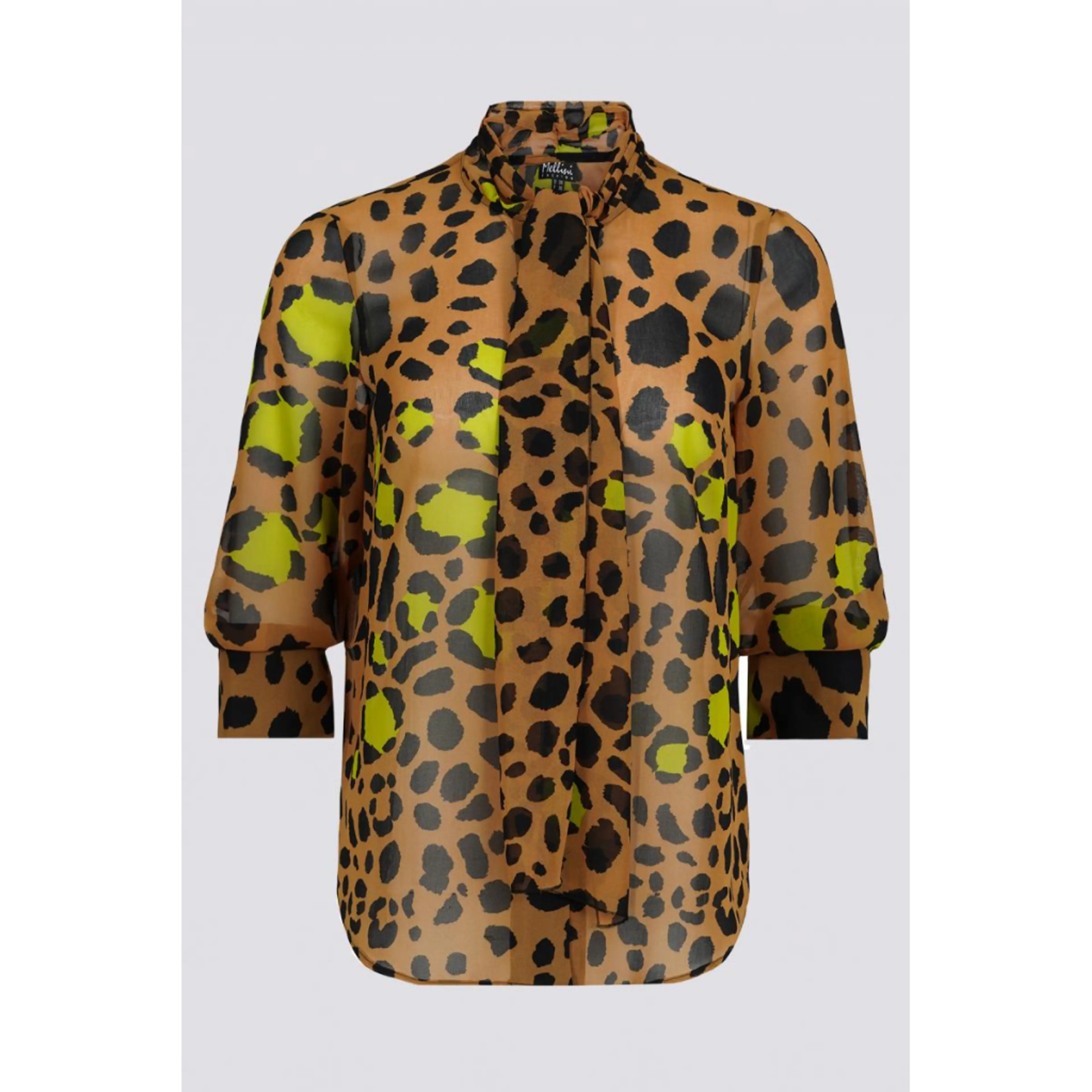 Блуза жълто/черен леопардов принт