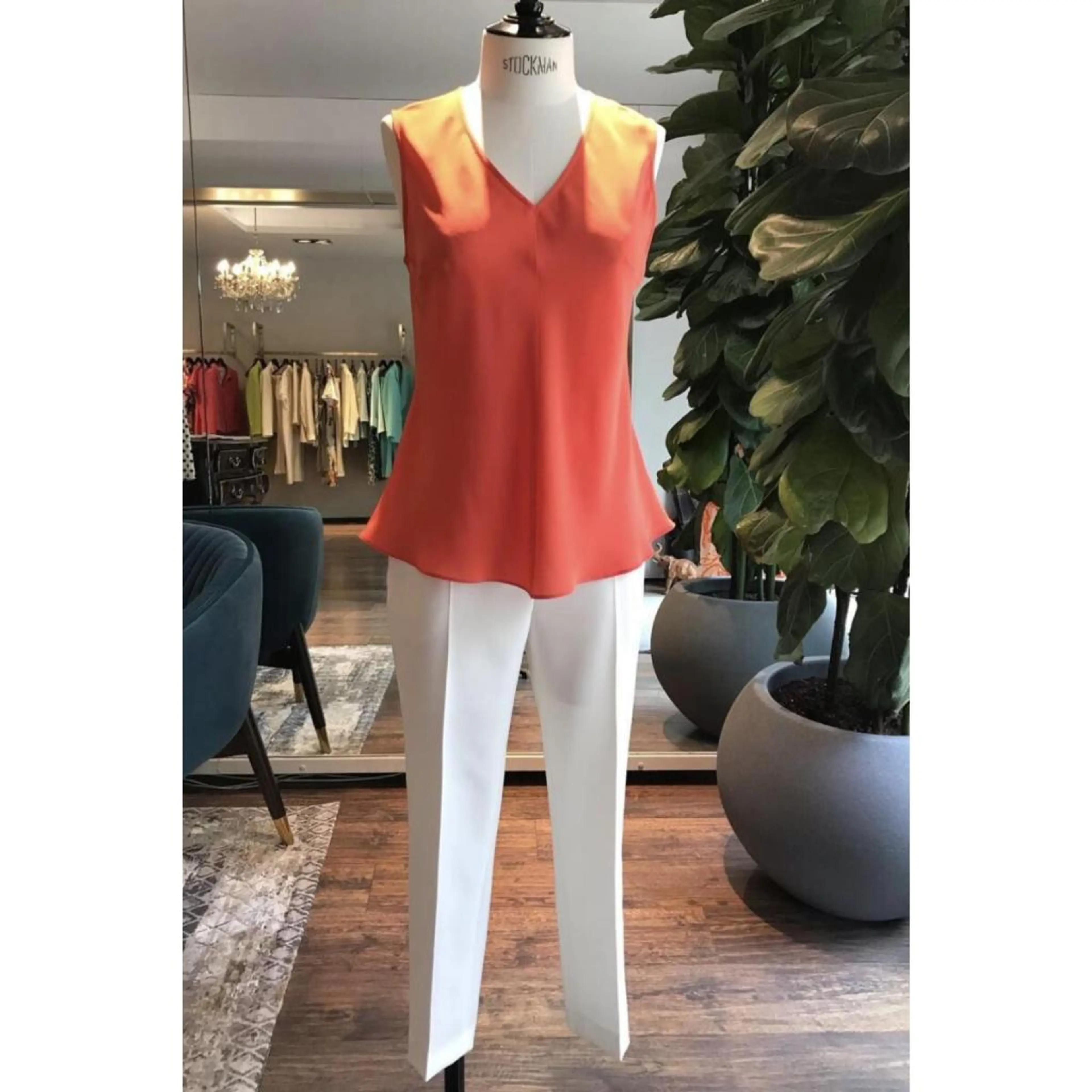 Блуза оранжева, от коприна 42