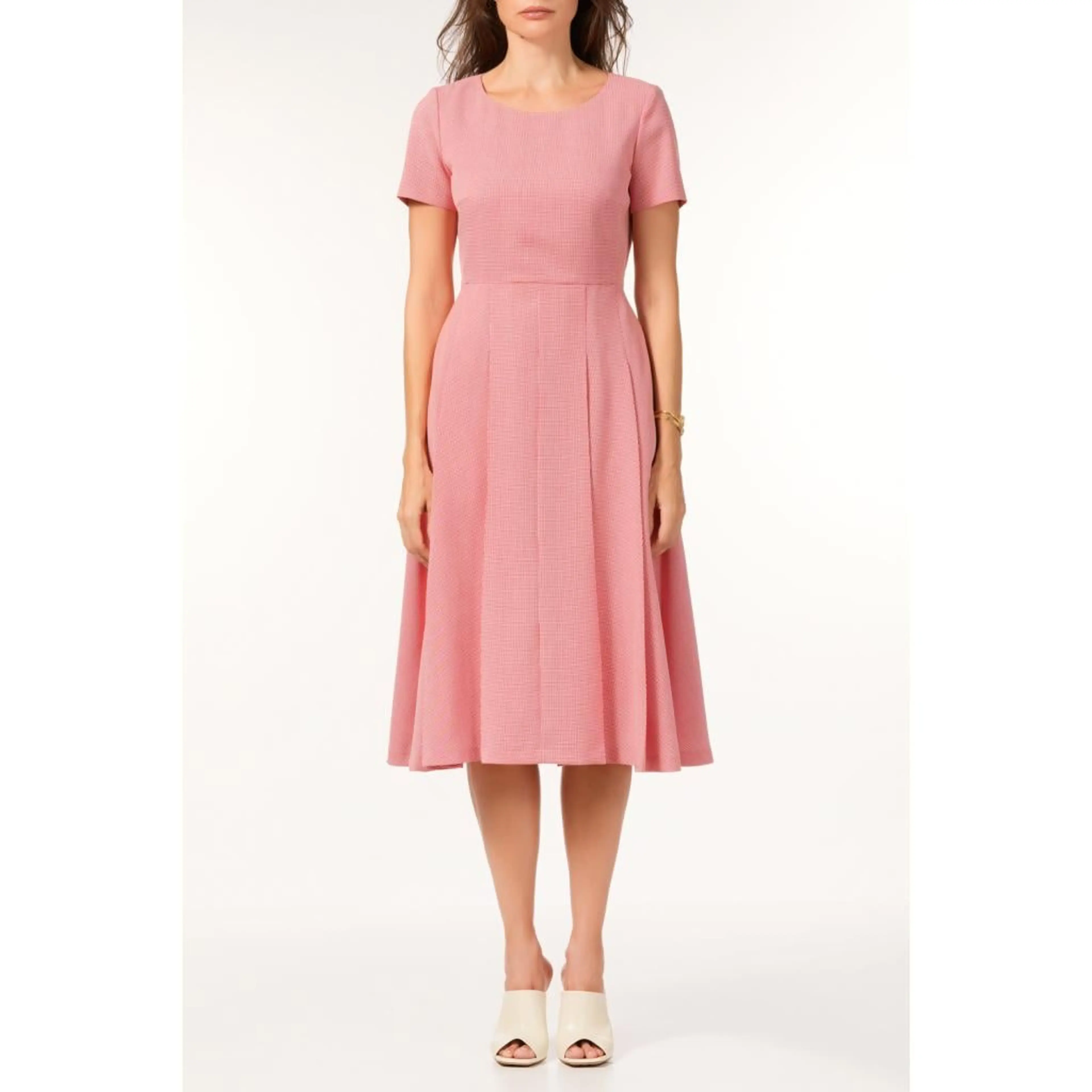 Рокля червено/бял пепит