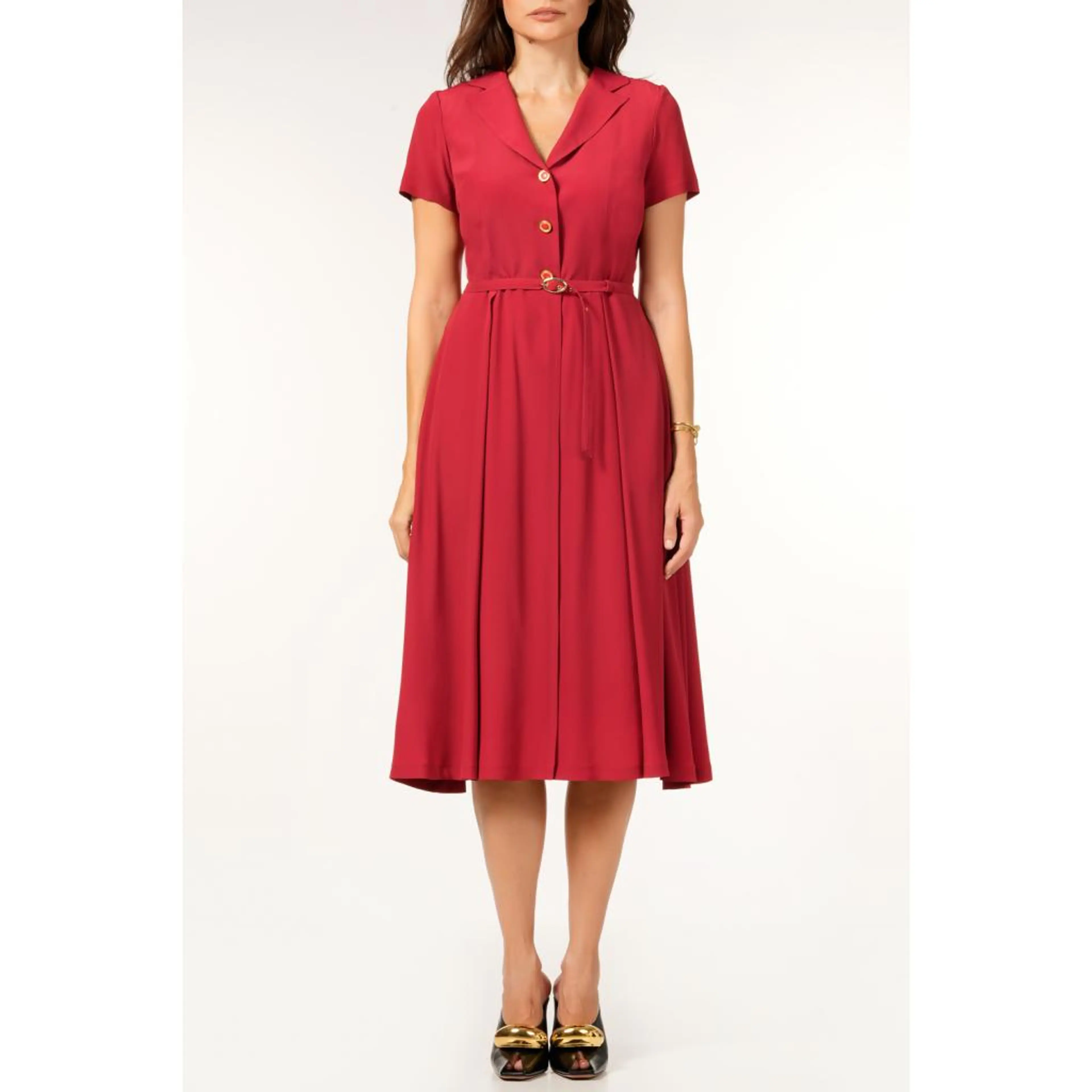 Рокля коприна цвят бордо, разкроена