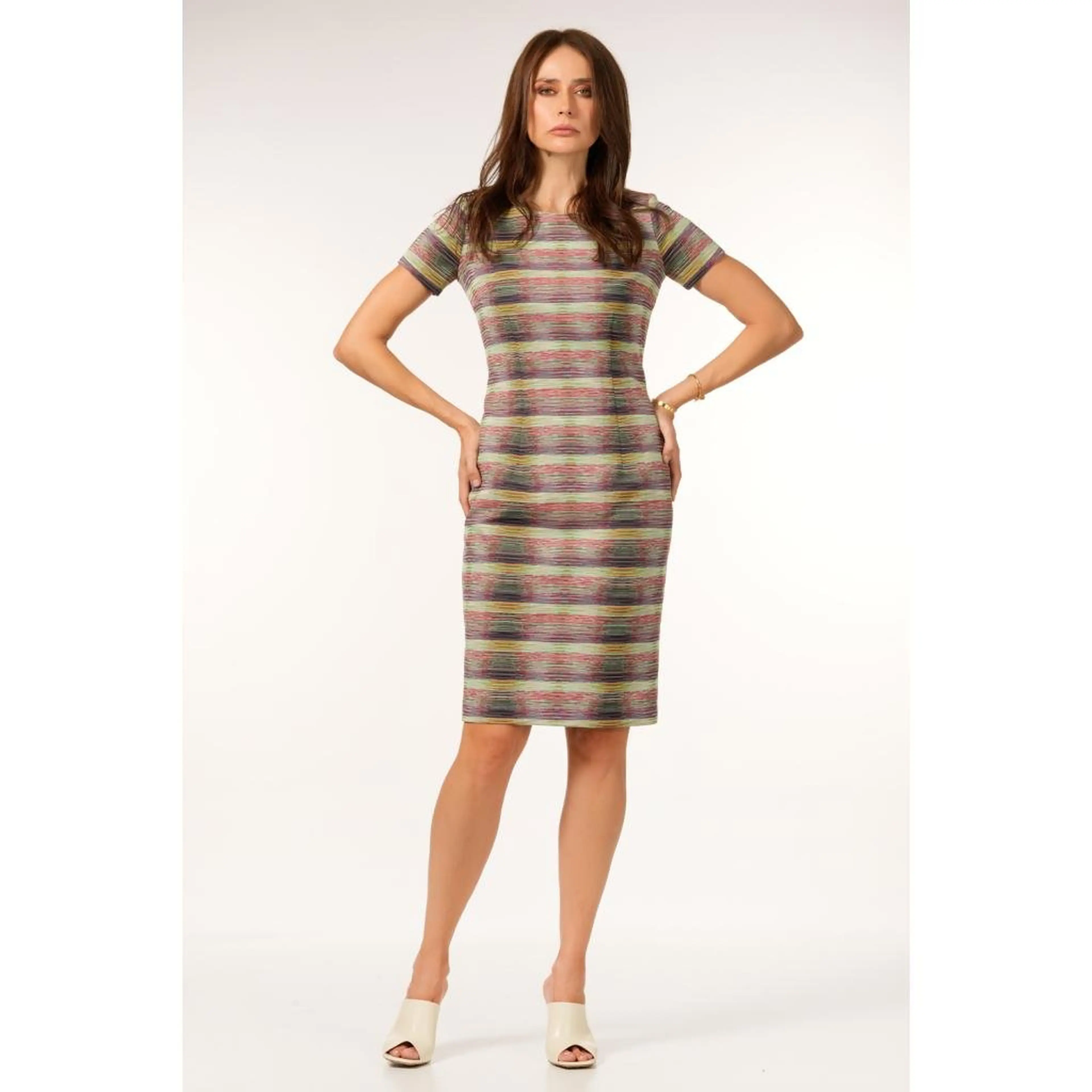 Рокля райе меланж