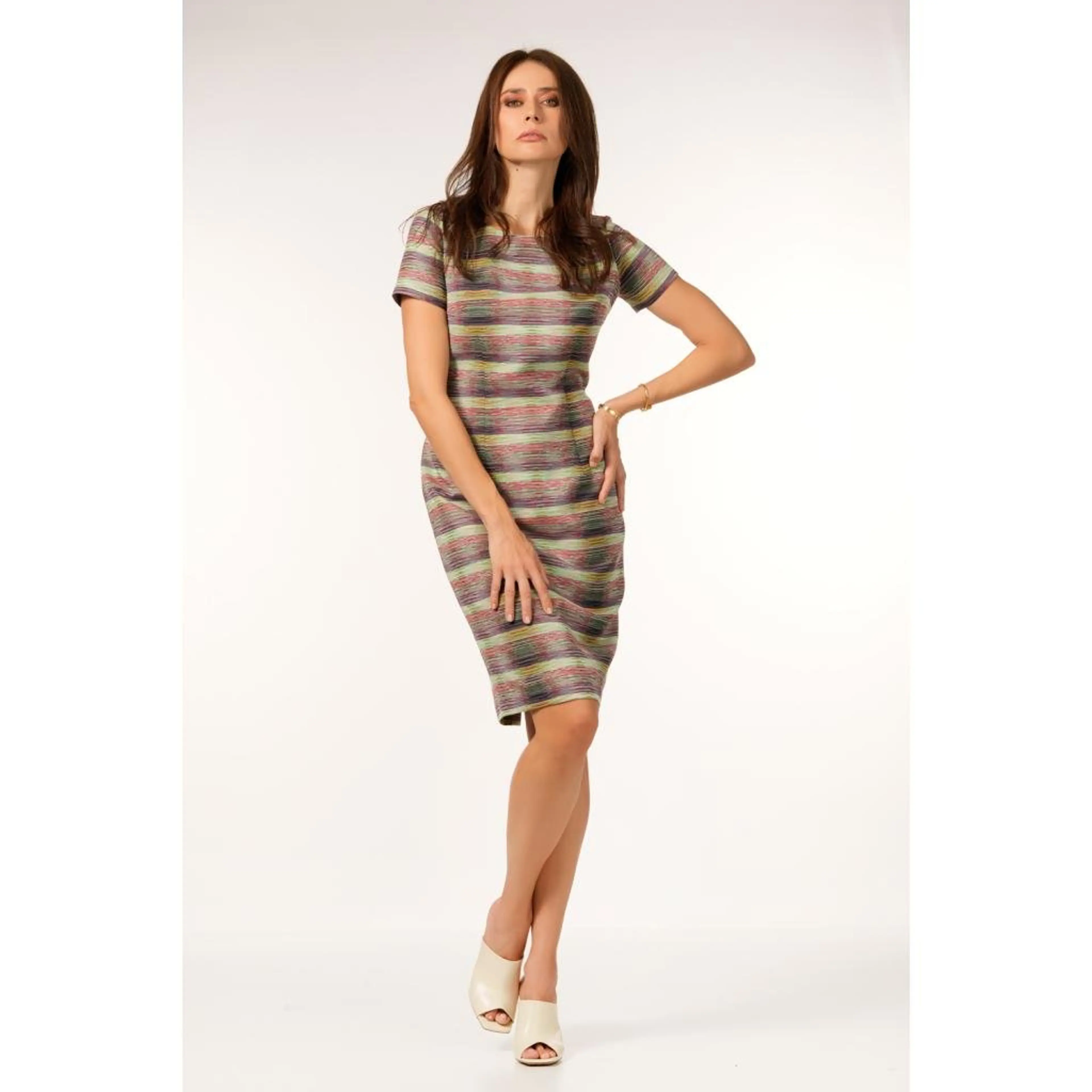 Рокля райе меланж