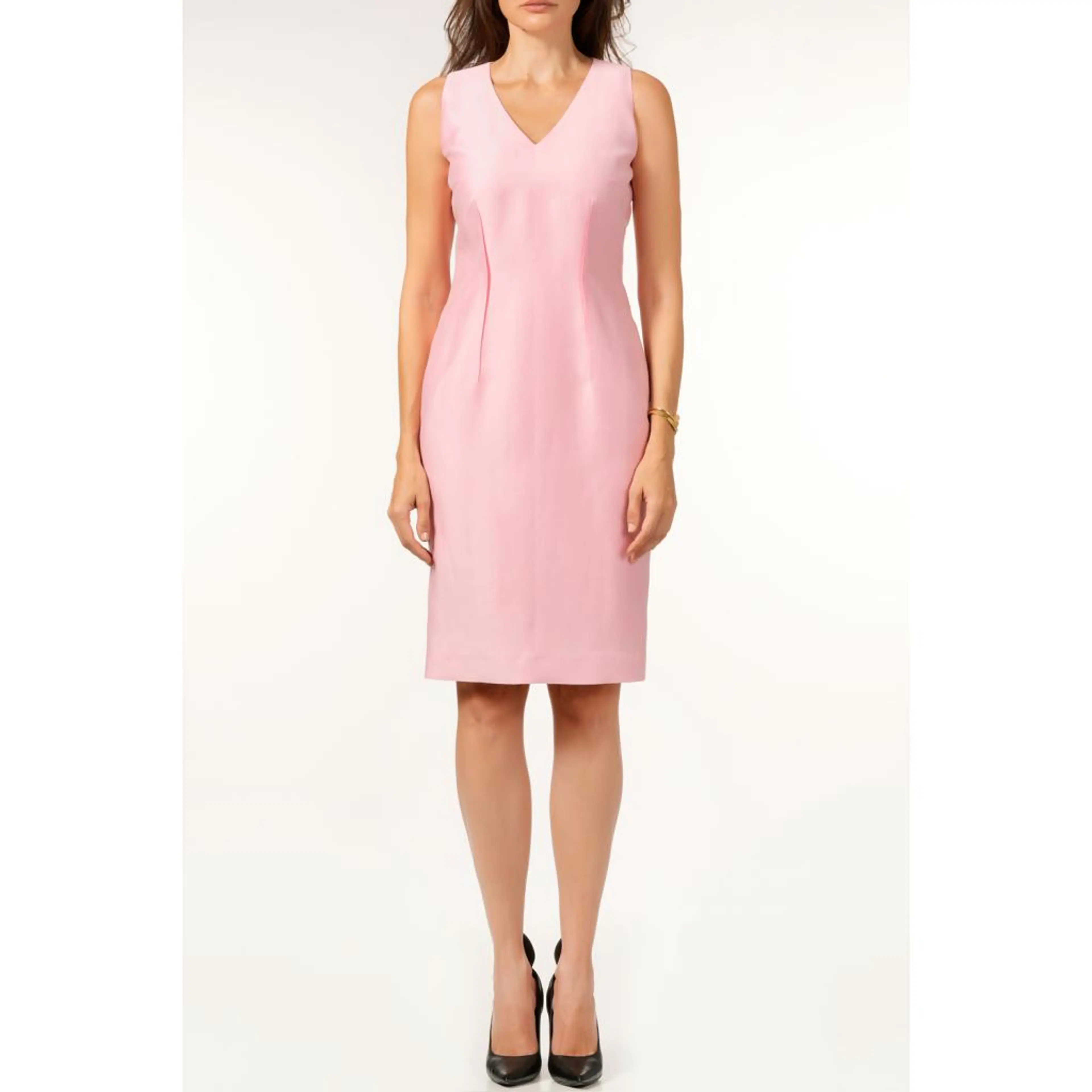 Рокля розова, от памук и коприна