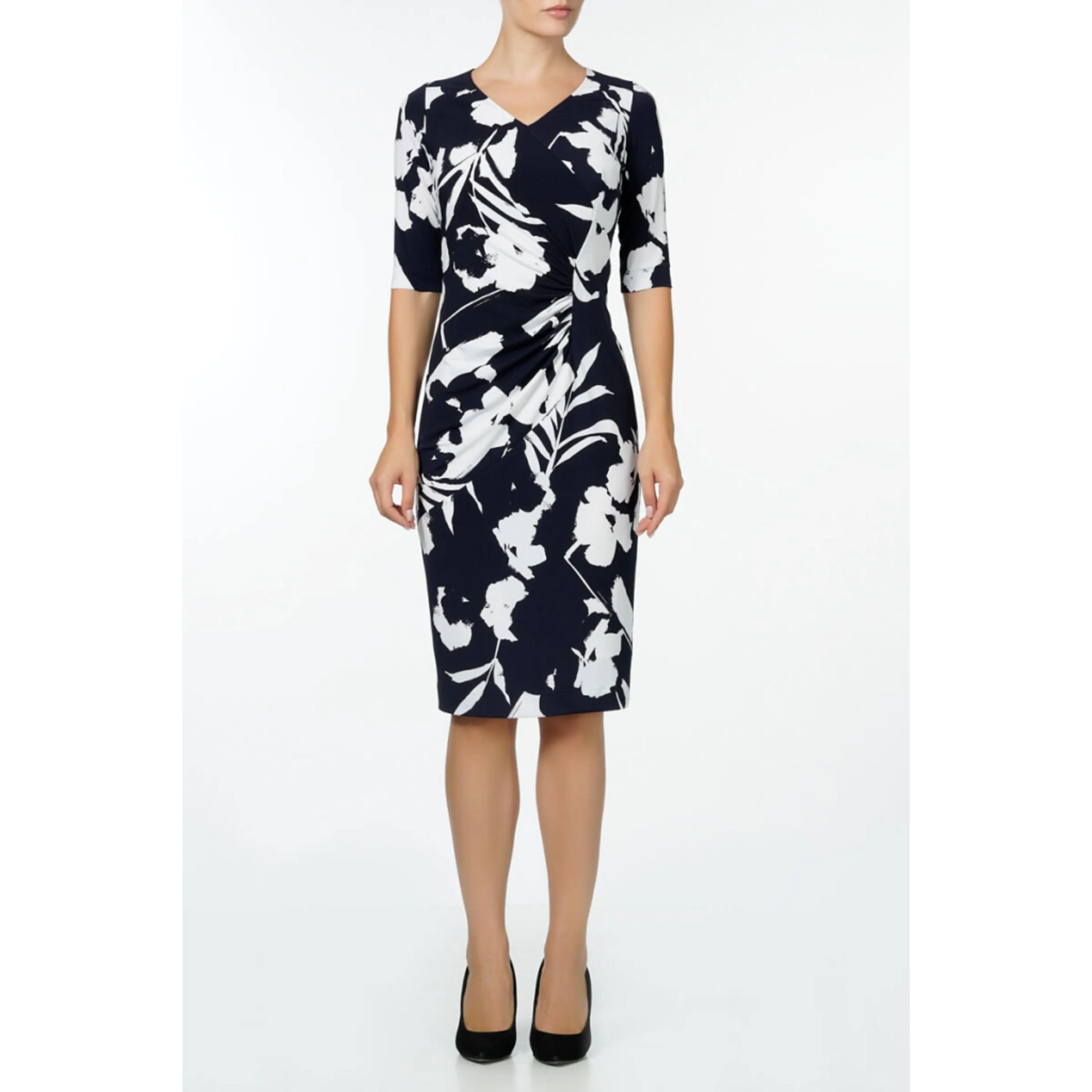 Рокля синьо/бяла 38